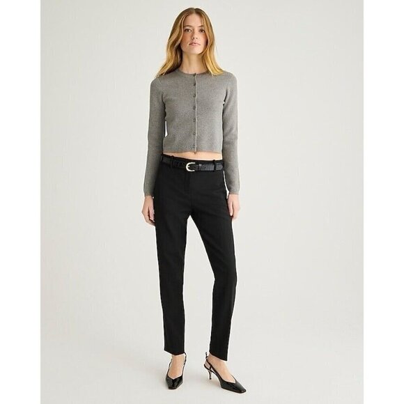 J Crew 365 Womens Cameron Pant Sz 2 Black Slim Cropped 4 Season Stretch Preppy - Picture 1 of 10
